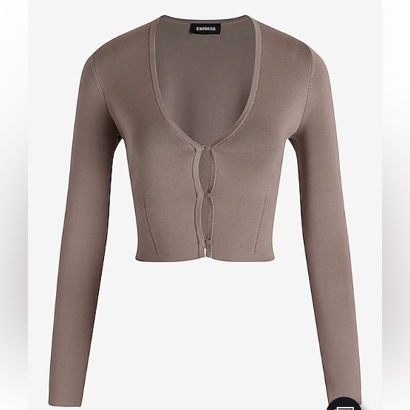 NWOT Express Cutout Cropped Cardigan M/L - Picture 6 of 8